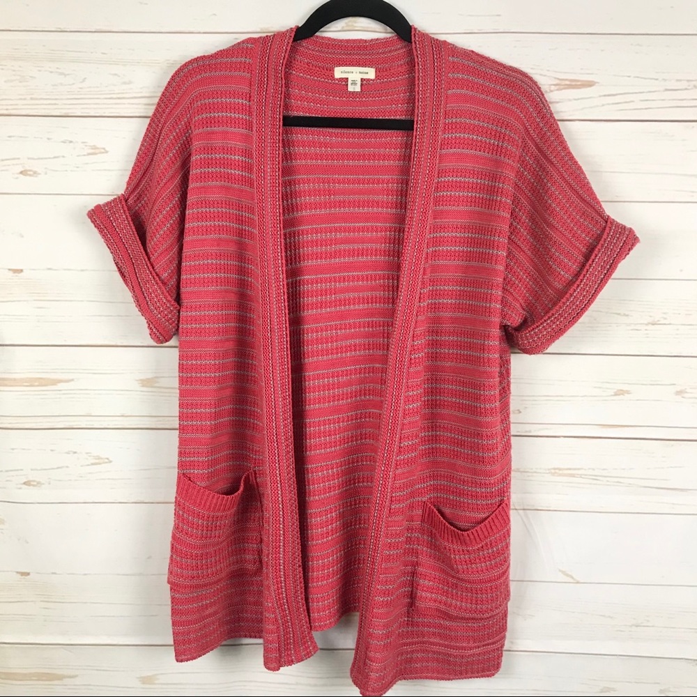 Silence + Noise Stripe Open Front Cardigan Urban